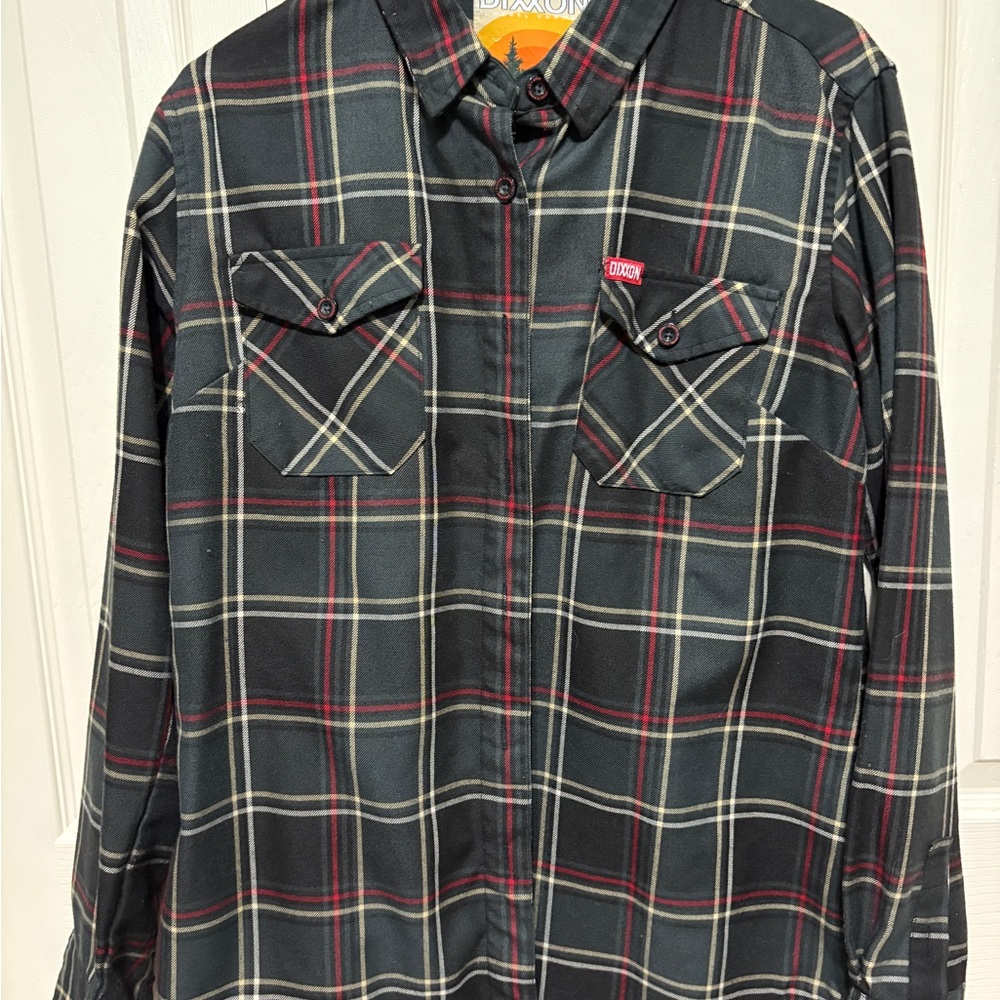 DIXXON Women’s Dark Plaid Button Down Shirt